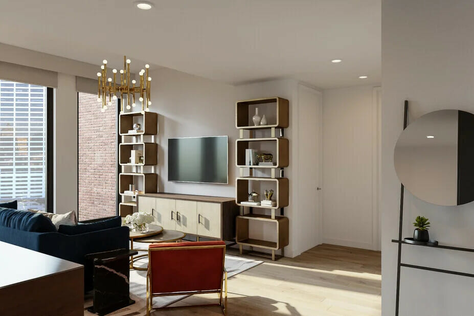 Contemporary decor living room render by Decorilla