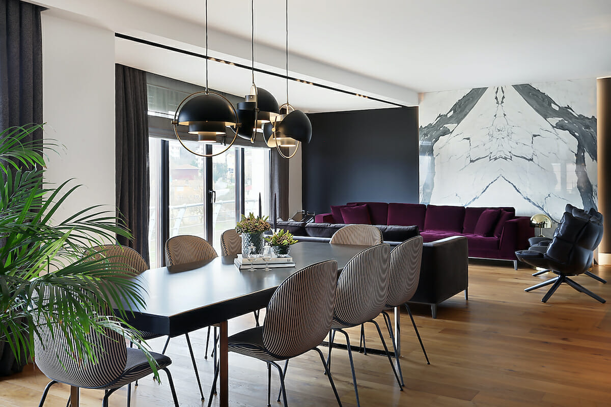 Contemporary living and dining by Decorilla Buffalo interior designers
