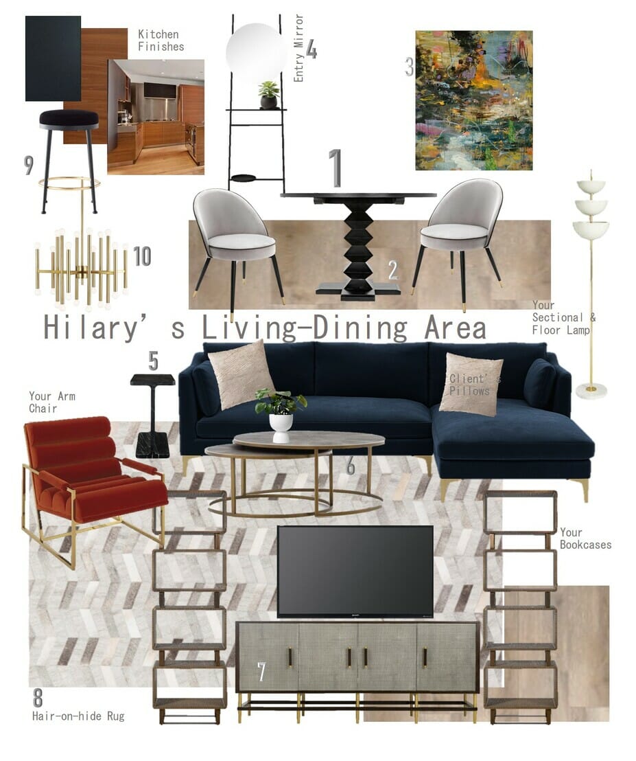 Contemporary style living room moodboard