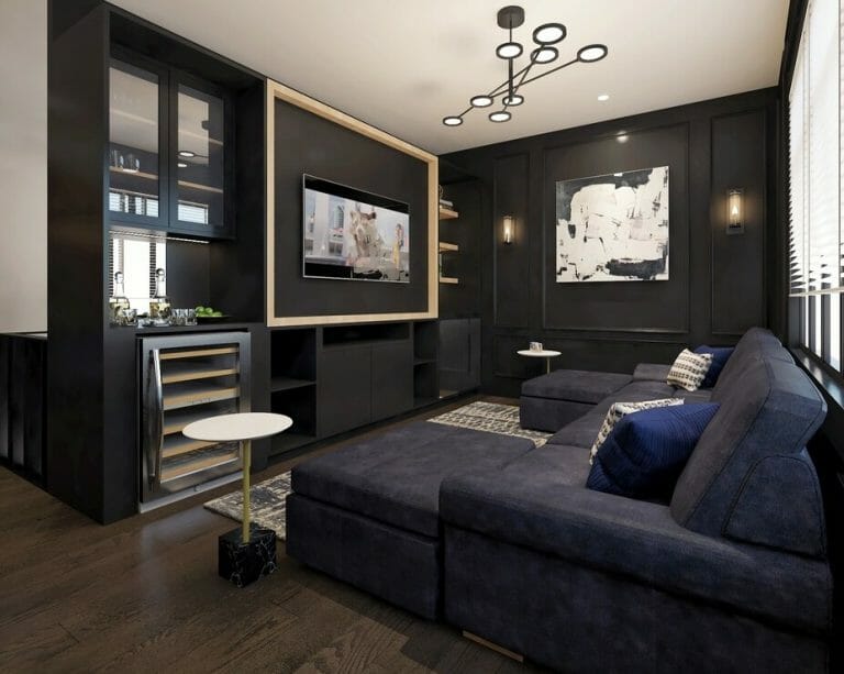 Before & After Swanky Home Office Lounge Ideas Decorilla Online