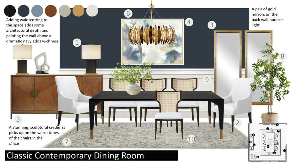 Decorilla transitional dining room ideas and mood board
