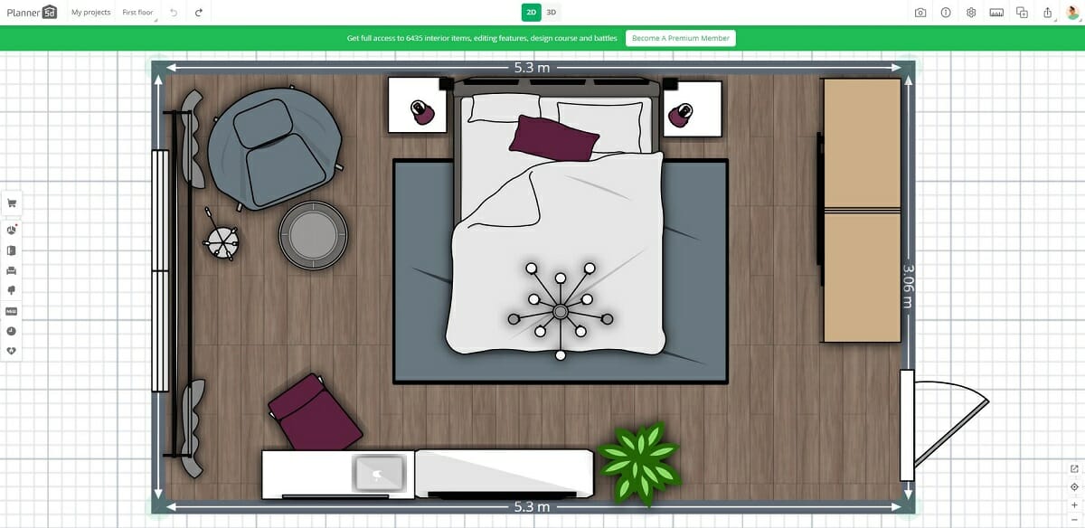 Concevez votre chambre en ligne - Planner 5D