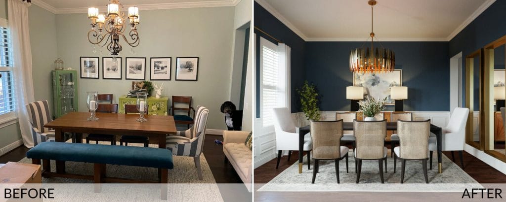 Dining room before and after design by Decorilla