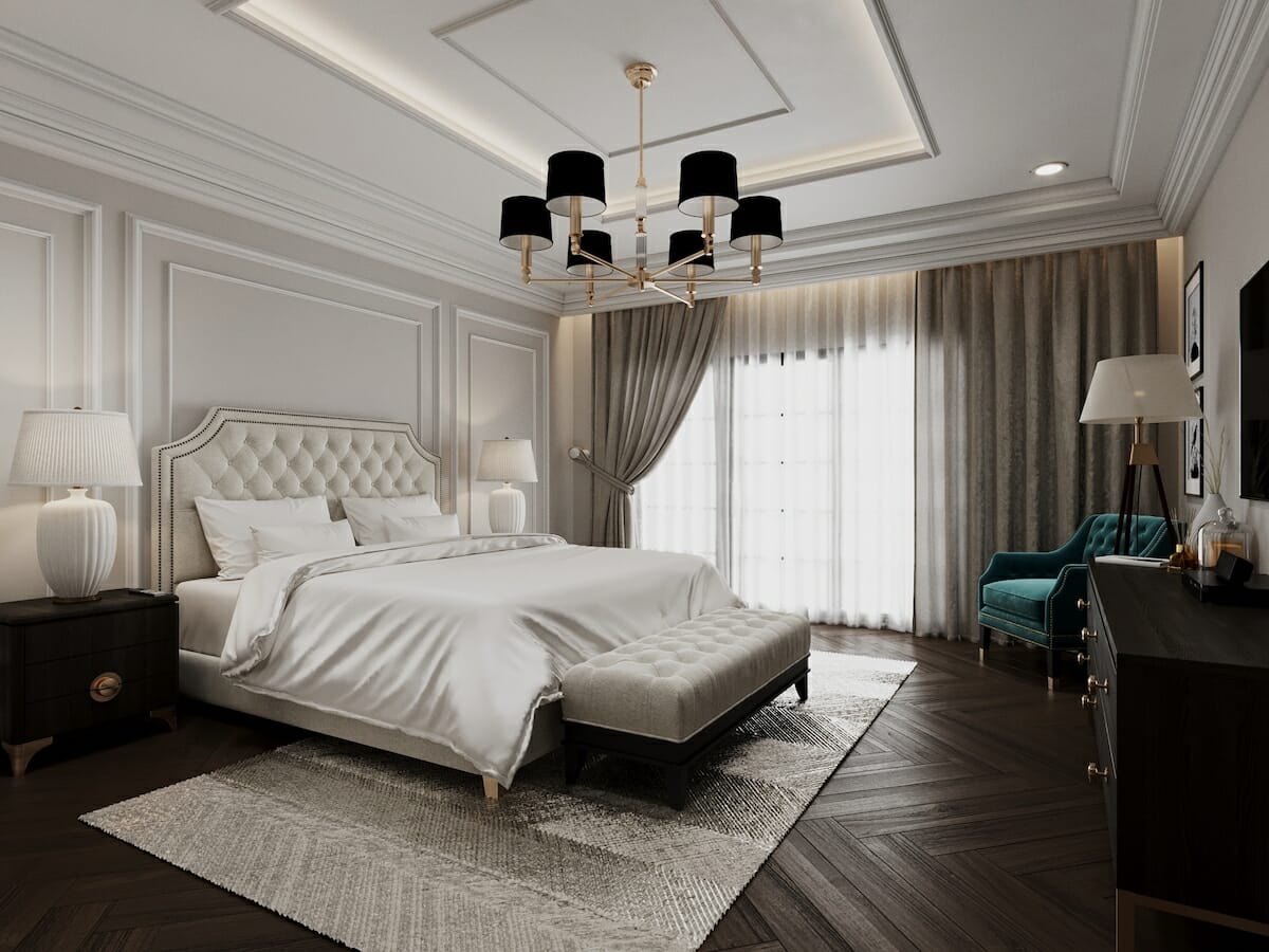 Neoclassical interior design elements for a bedroom - Aida A