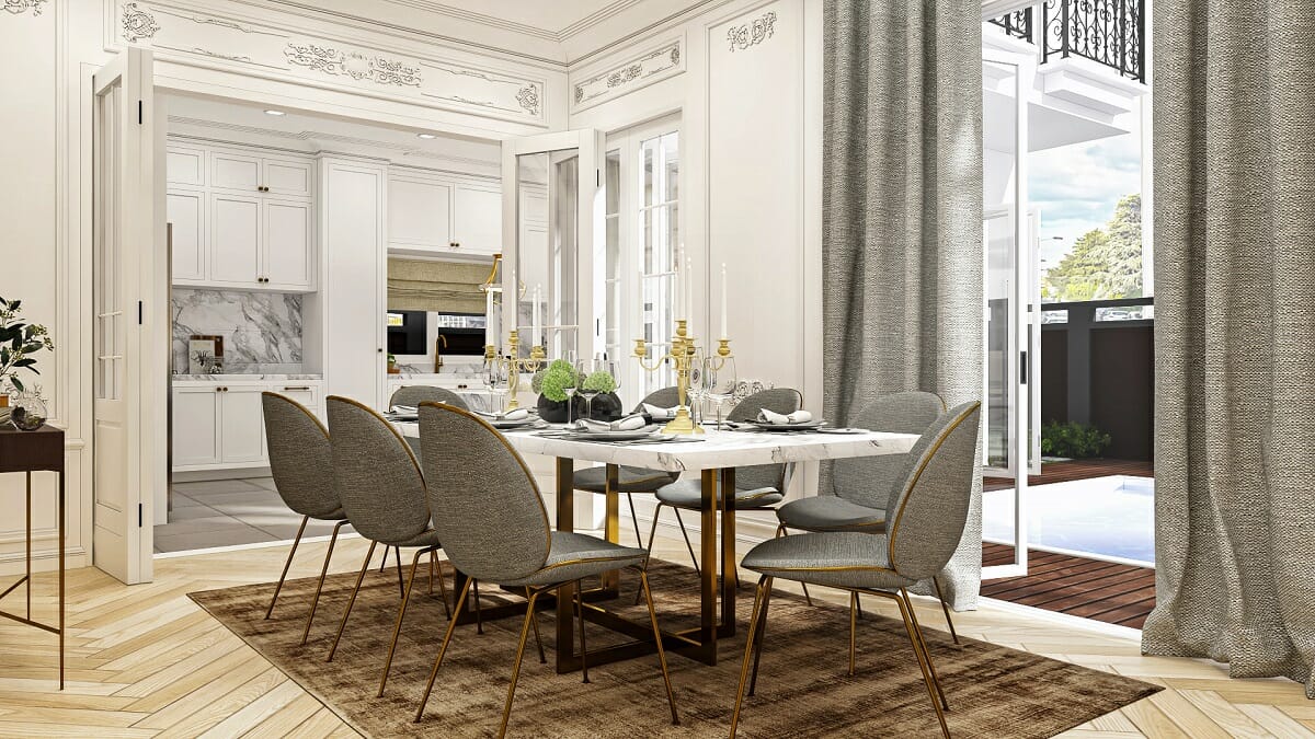 Neoclassical style dining room interior design - Aida A