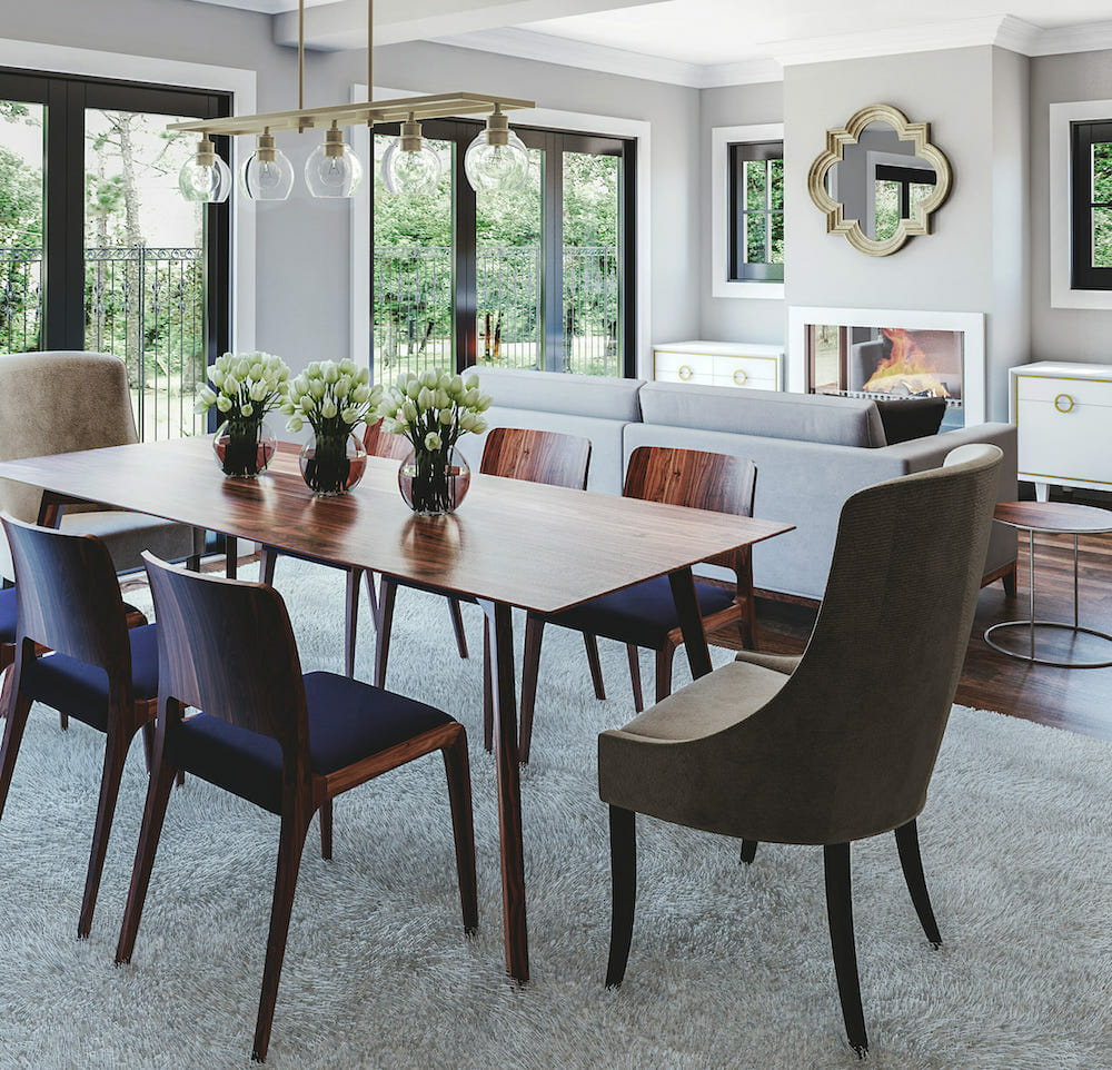 Transitional living and dining by one of the best madison wi interior design firms - Decorilla