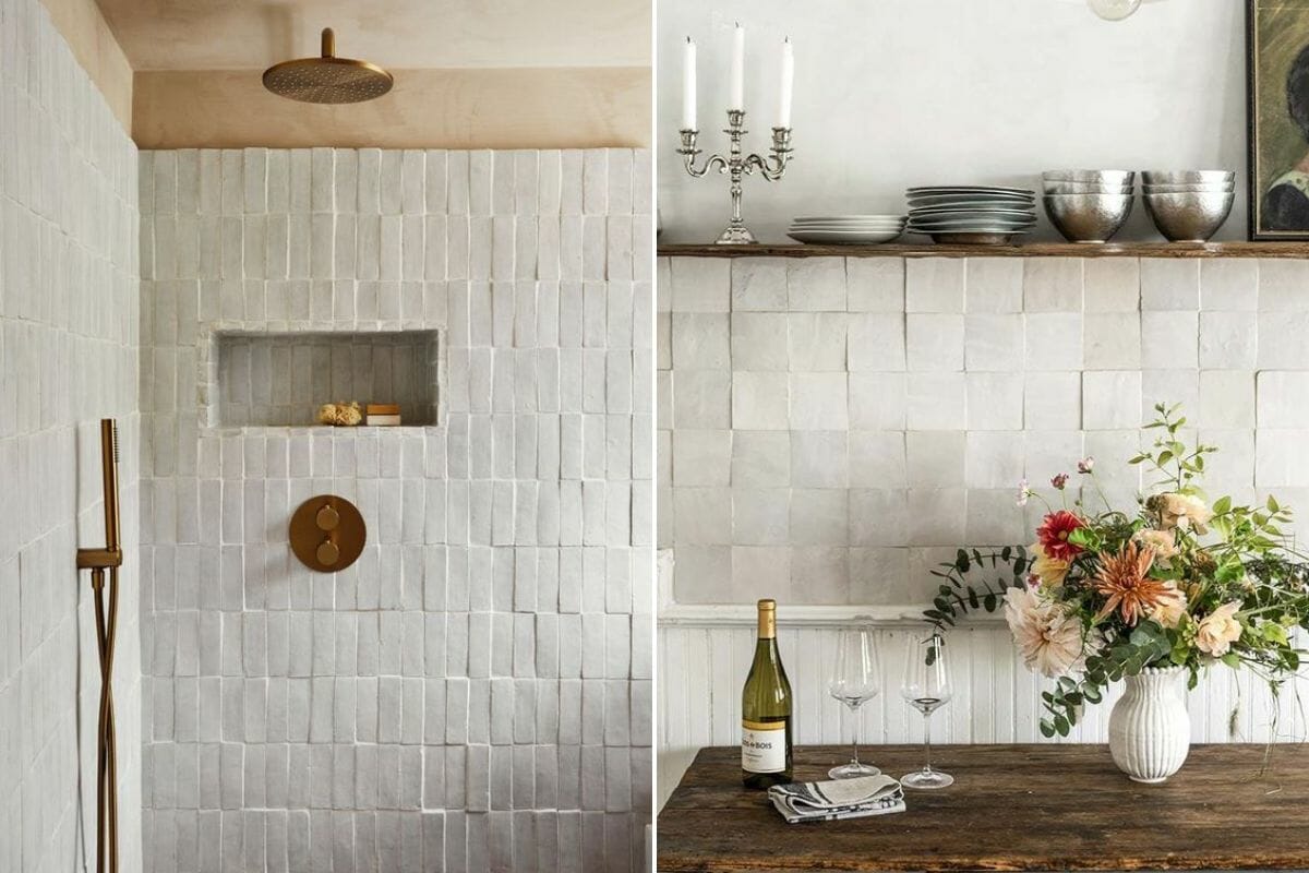 Zellige kitchen and bathroom tiles are trending for home decor and interior design ideas 2023 - Pinterest