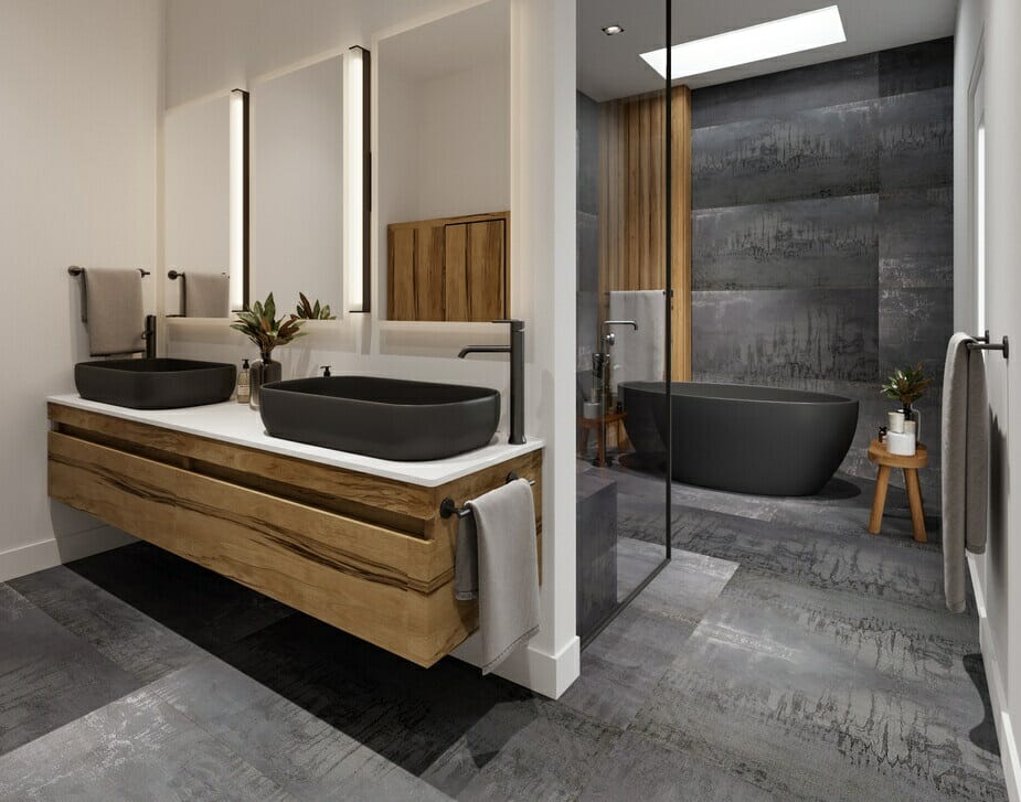 bathroom design of a japandi interior