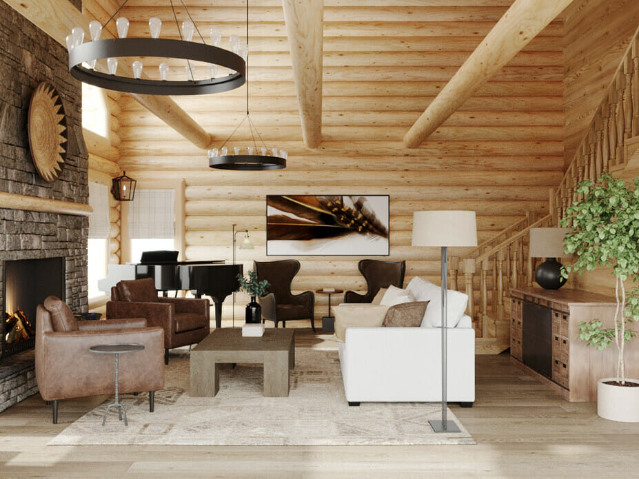 log cabin living room furniture