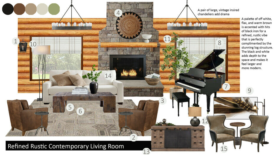 log cabin living room ideas