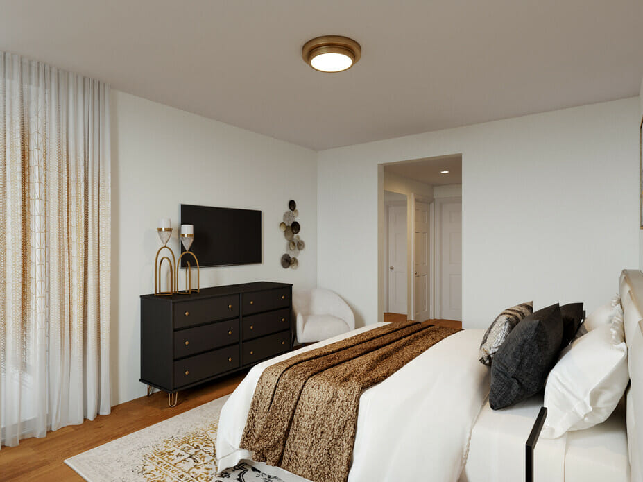 neutral color palette in a transitional interior design bedroom