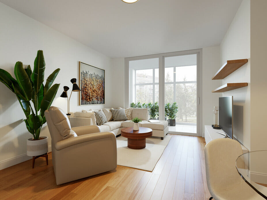 neutral color palette interior design for a living room