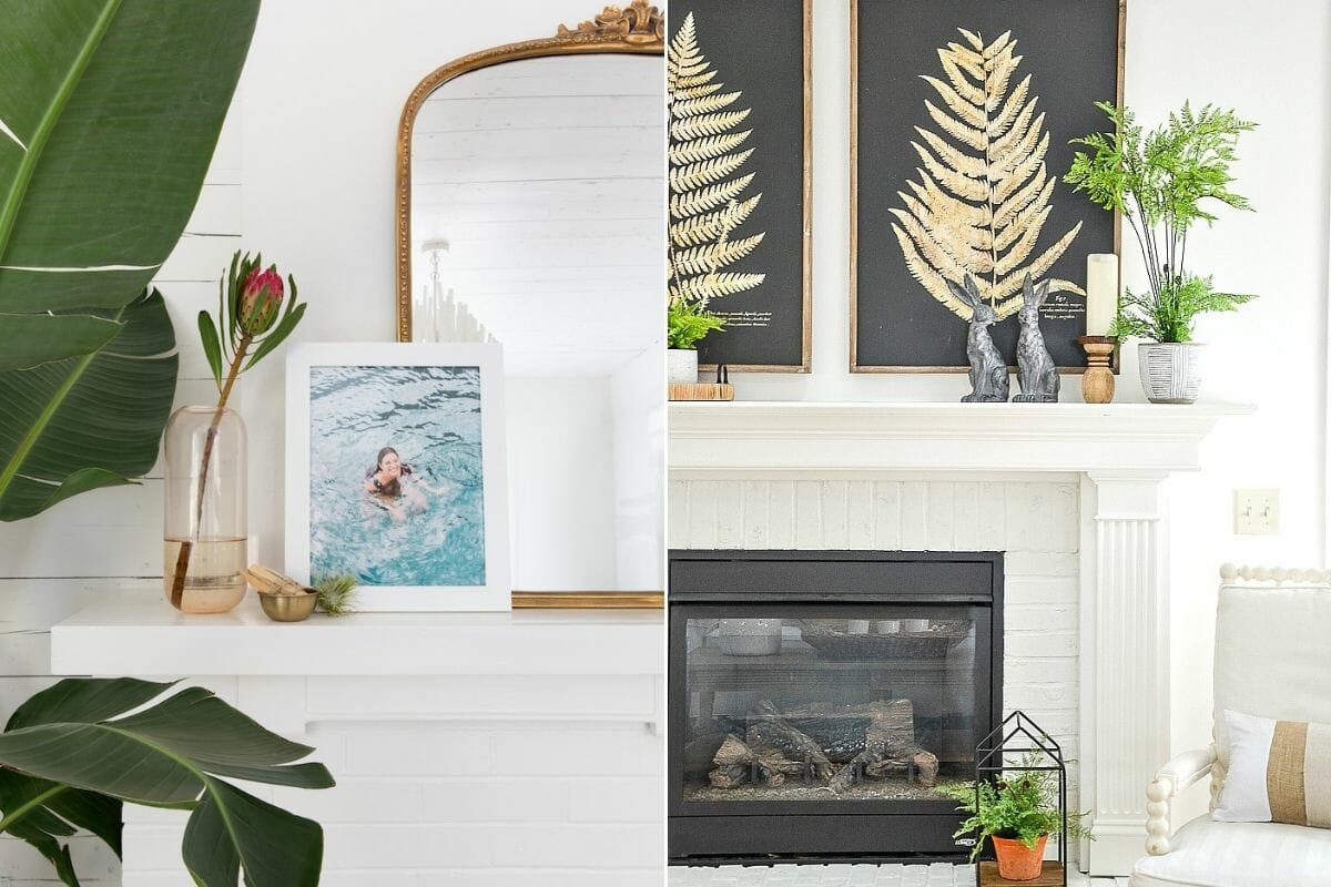 spring fireplace décor