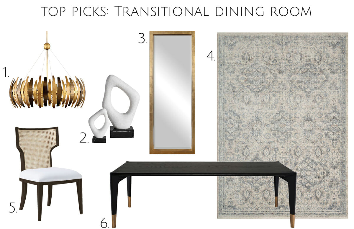 transitional style dining room decor top picks