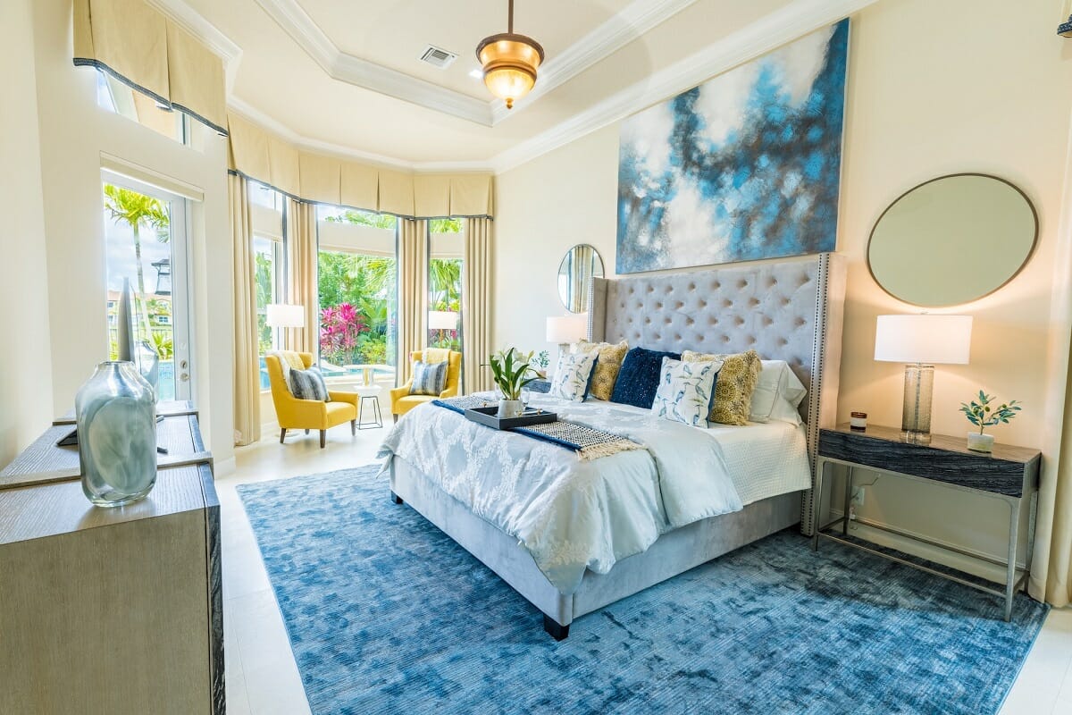 Bedroom by one of the top interior decorators palm beach fl - Amy Feldman