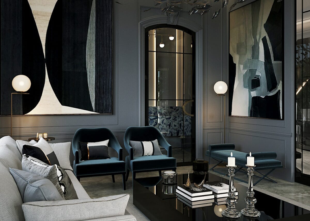 Black and blue painted room ideas - Nathalie I