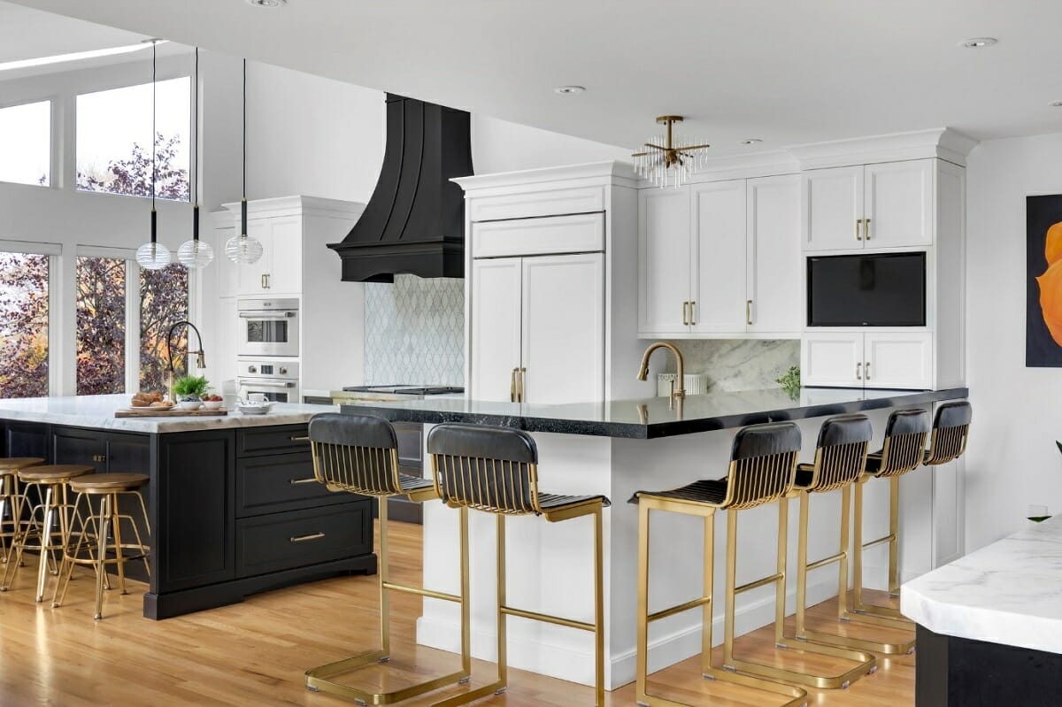 Before & After: High-End Black and Gold Kitchen