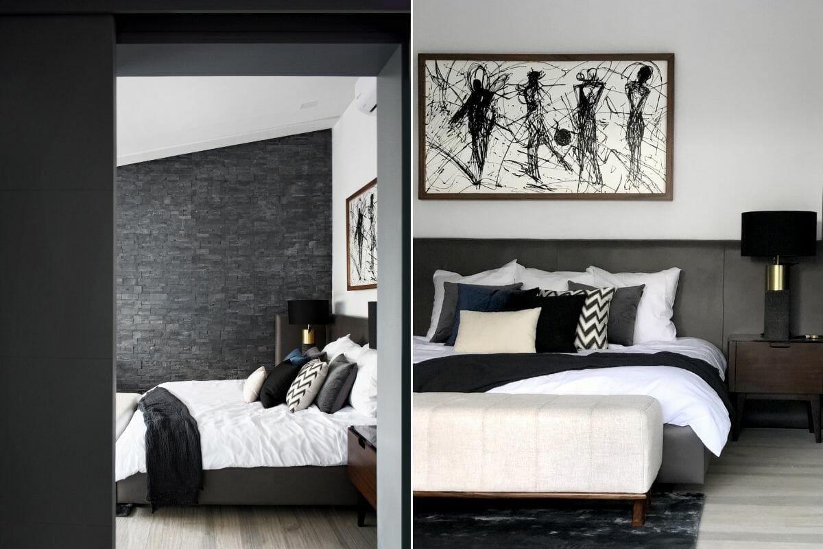 Black bedroom interior design - Arlen A