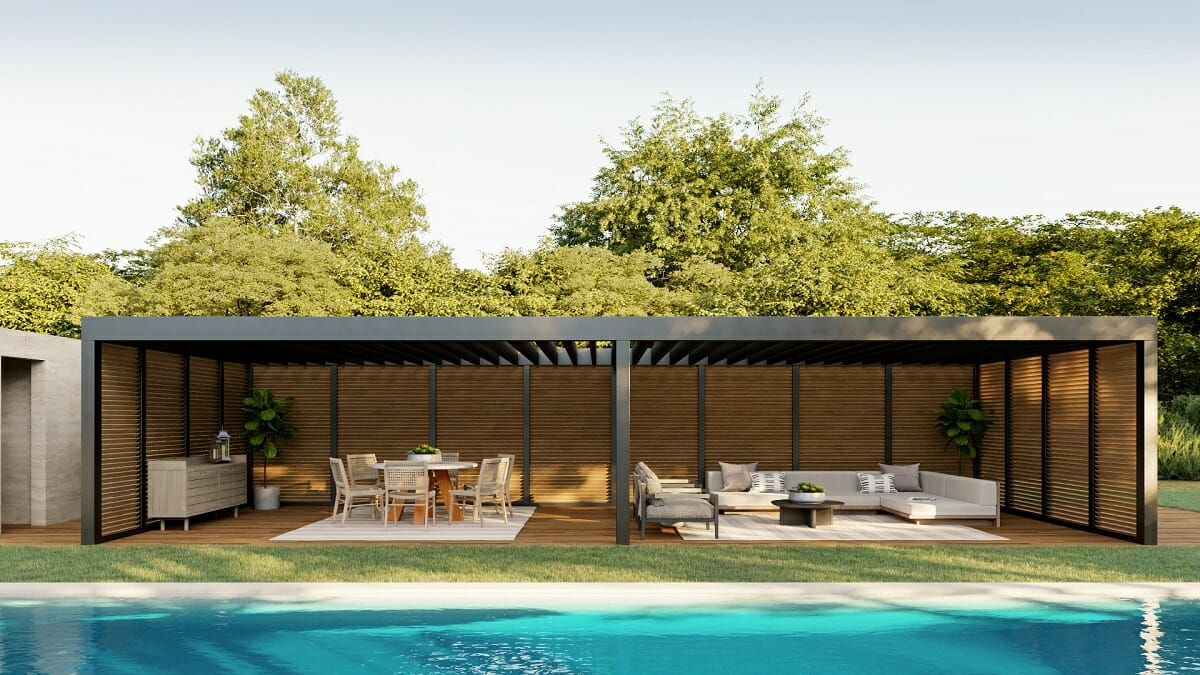 Contemporary high-end backyard patio design ideas by Drew F.