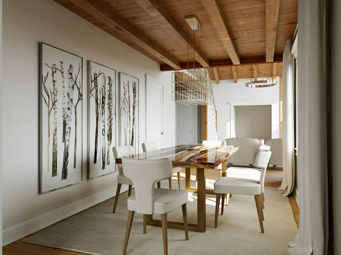 Contemporary rustic dining room by Decorilla Lexington interior design