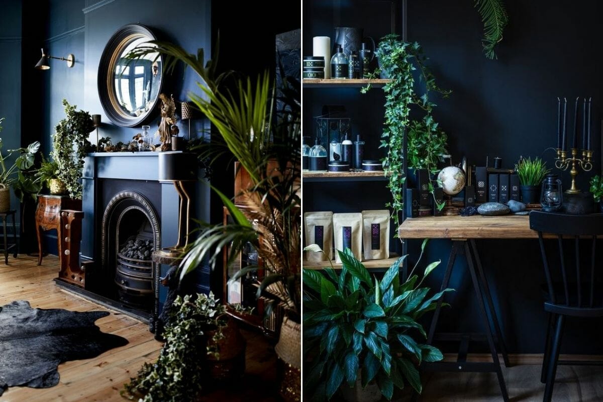 Dark modern house interior