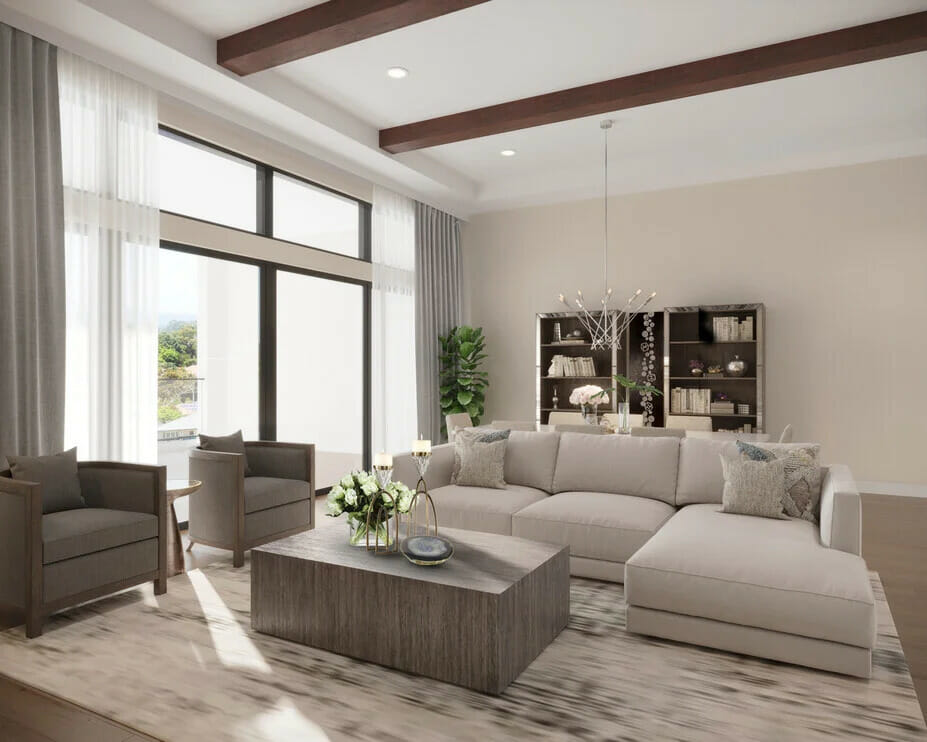 Elegant living room design by Decorilla's Theresa G