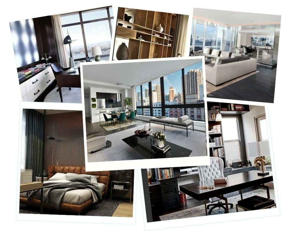 Masculine apartment decorating ideas inspiration board