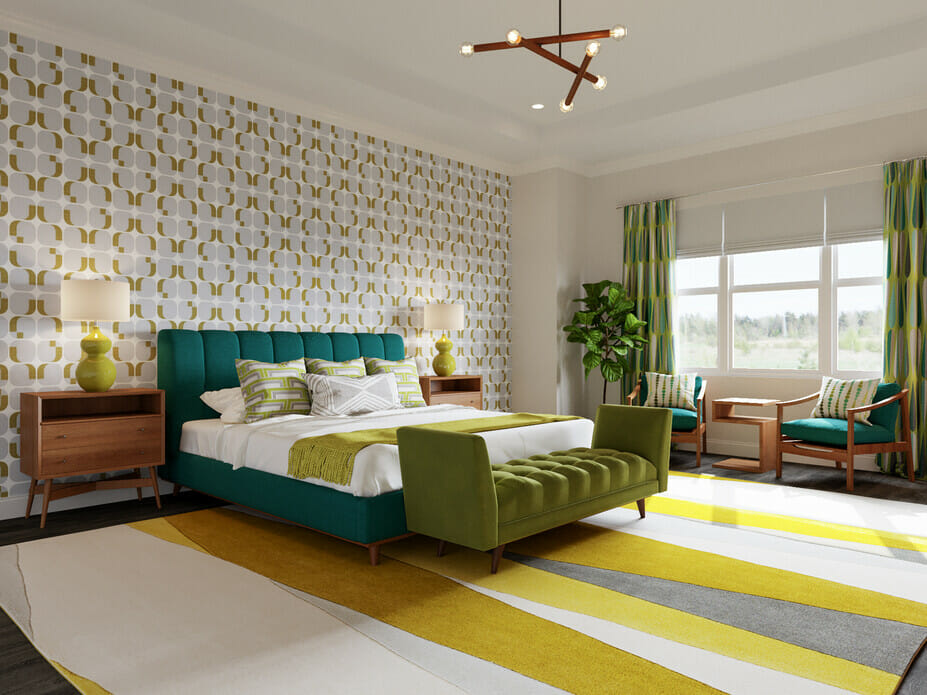 Mid-century bedroom interior design - Casey H