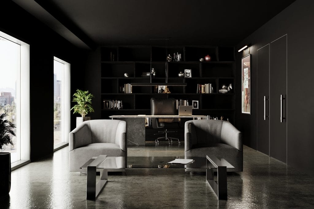 Modern executive office design ideas by Decorilla designer, Jazmine U.