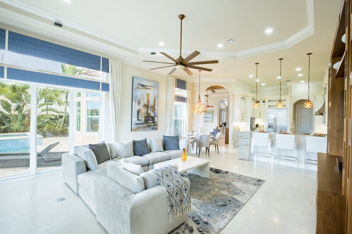Open plan by one of the top interior designers in palm beach - Amy Feldman