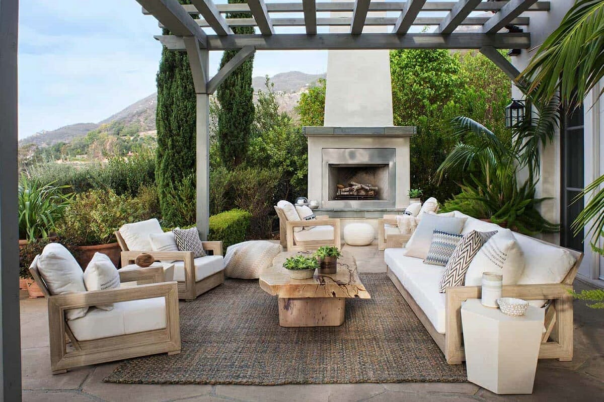 Outdoor firepit and fireplace ideas for a patio design - SFA Designs