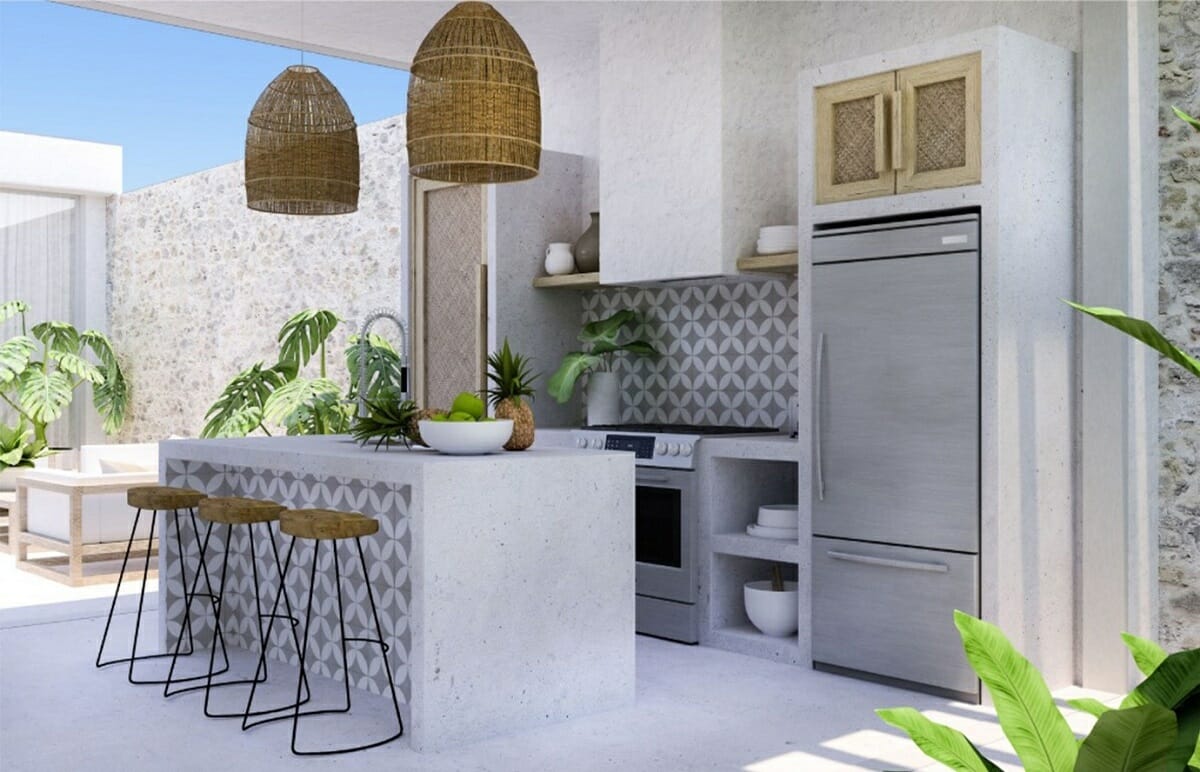 Outdoor kitchen with summer decor - Drew F