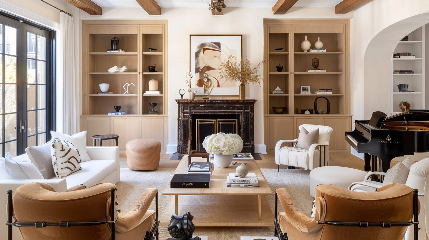 Before & After: Traditional Living Room with Coffered Ceiling