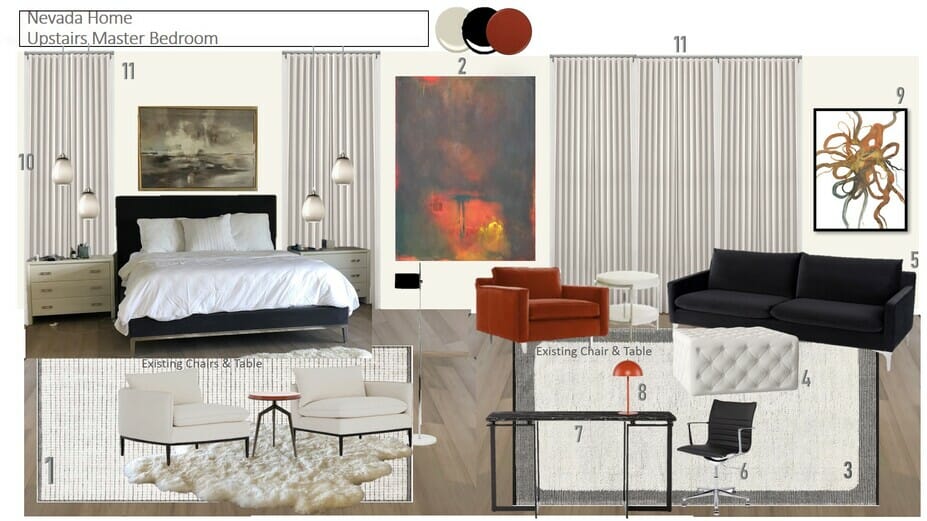 modern bedroom interior design mood board