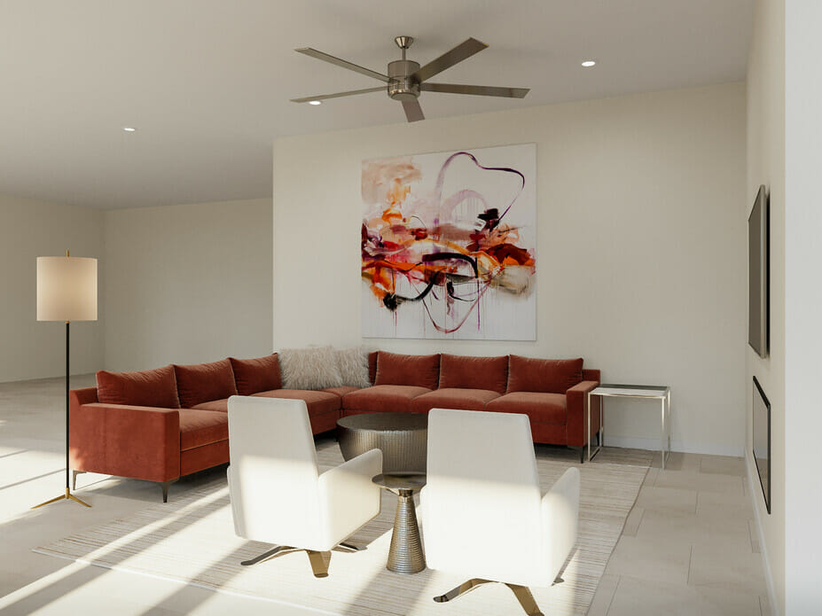 modern minimalist family living room