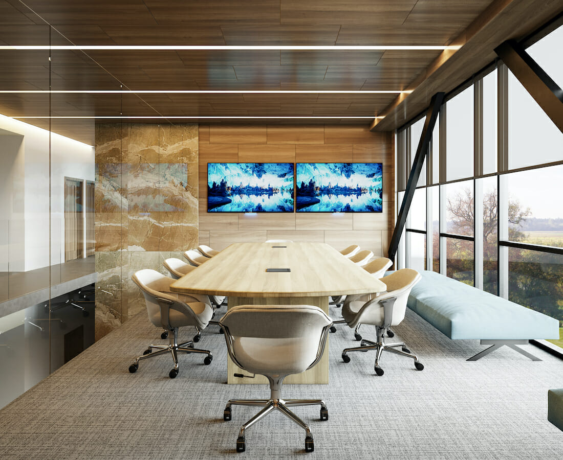modern office design for a large conference room