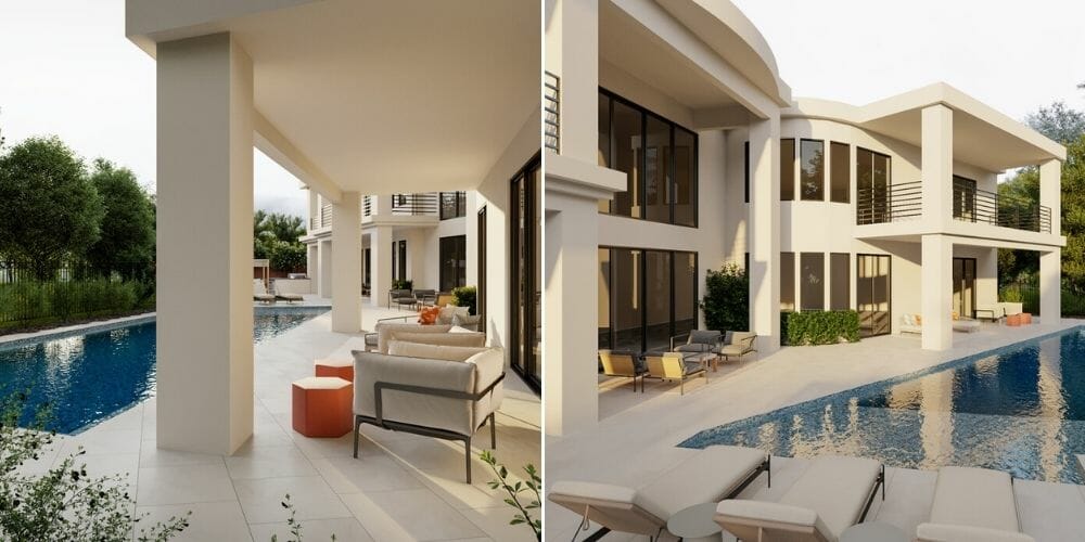 modern patio design for poolside living