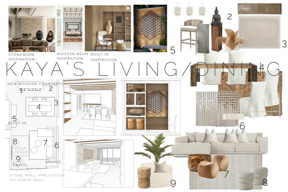 Balinese house interior mood board - Courtney B