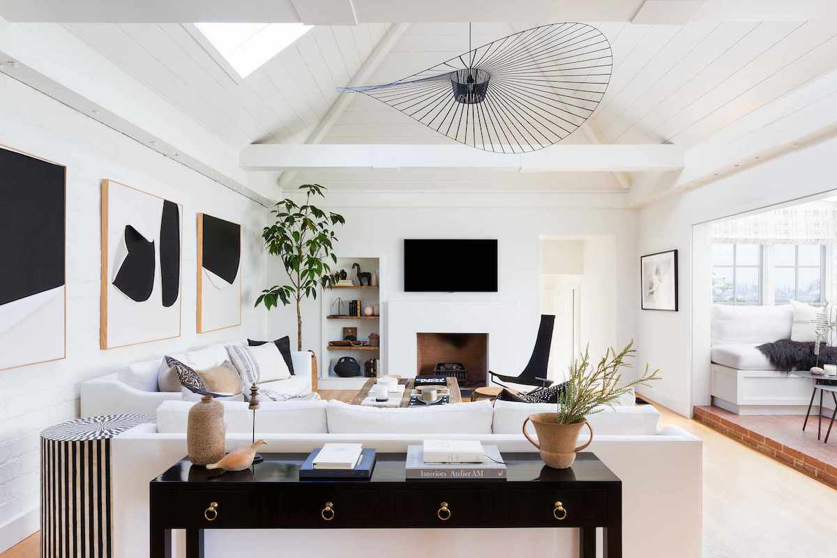 Chanel Inspired Living Room, Sophisticated and Elegant, Black and White  Decor, Grey Walls