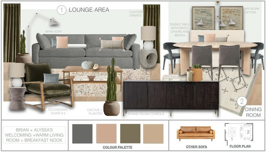 Japandi living room design mood board - Ryley B