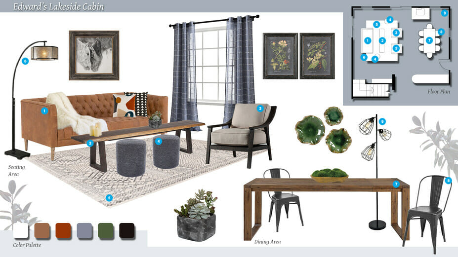 Lodge style living room ideas and mood board