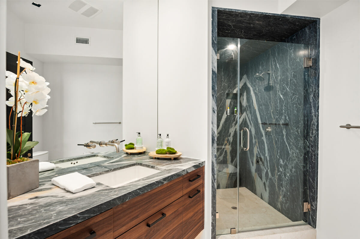 Marble shower ideas by Decorilla designer Kristin G