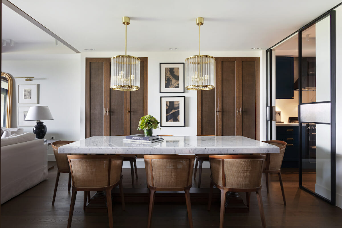 Transitional dining room interior design in Grand Rapids, by Decorilla