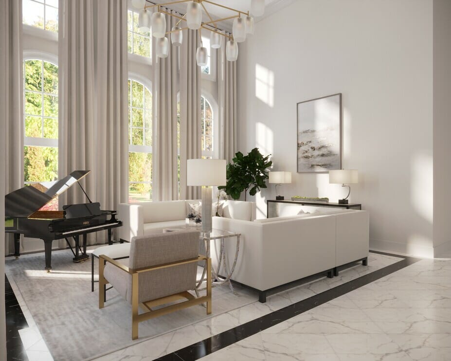 All white modern living room decorating ideas - Casey H