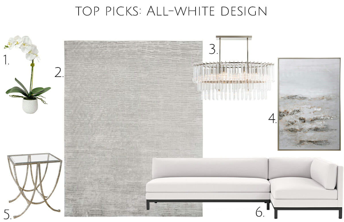 All white modern living room top picks