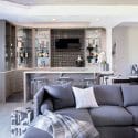 Contemporary basement bar design