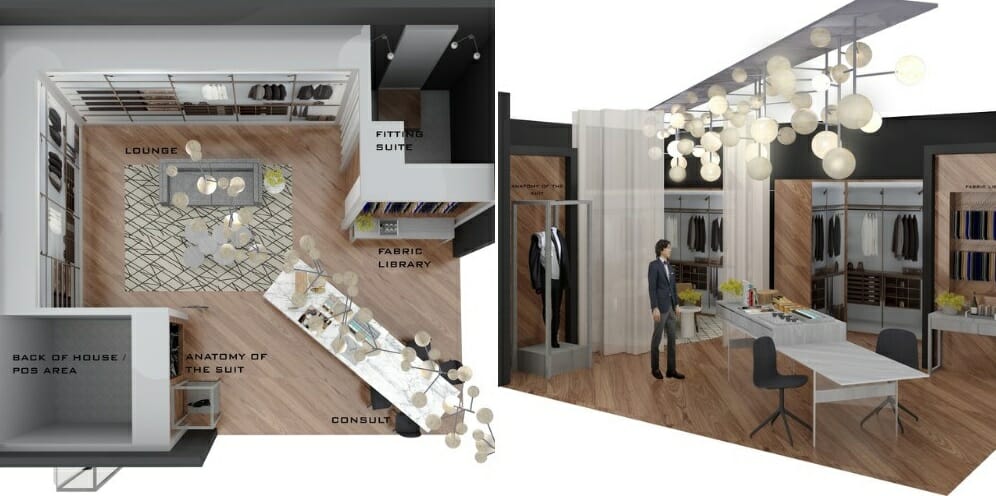 Creative interior design for small boutique shop - Lorenzo C