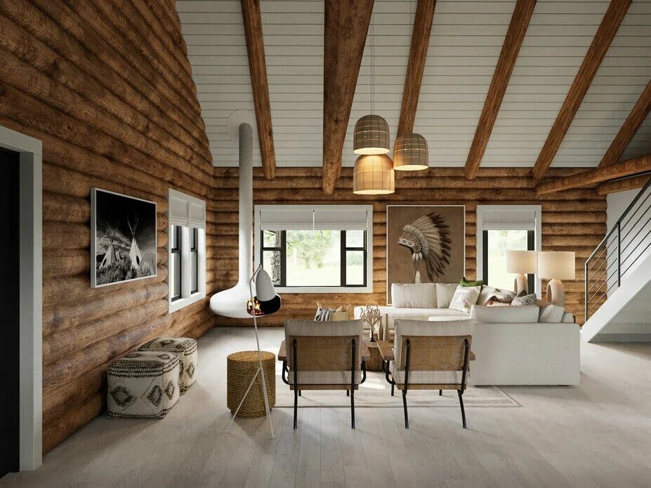 Decorilla modern log home interiors