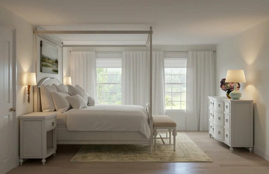 French country bedroom decor render by Decorilla