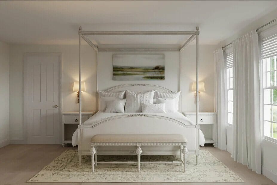 French country bedroom render by Decorilla